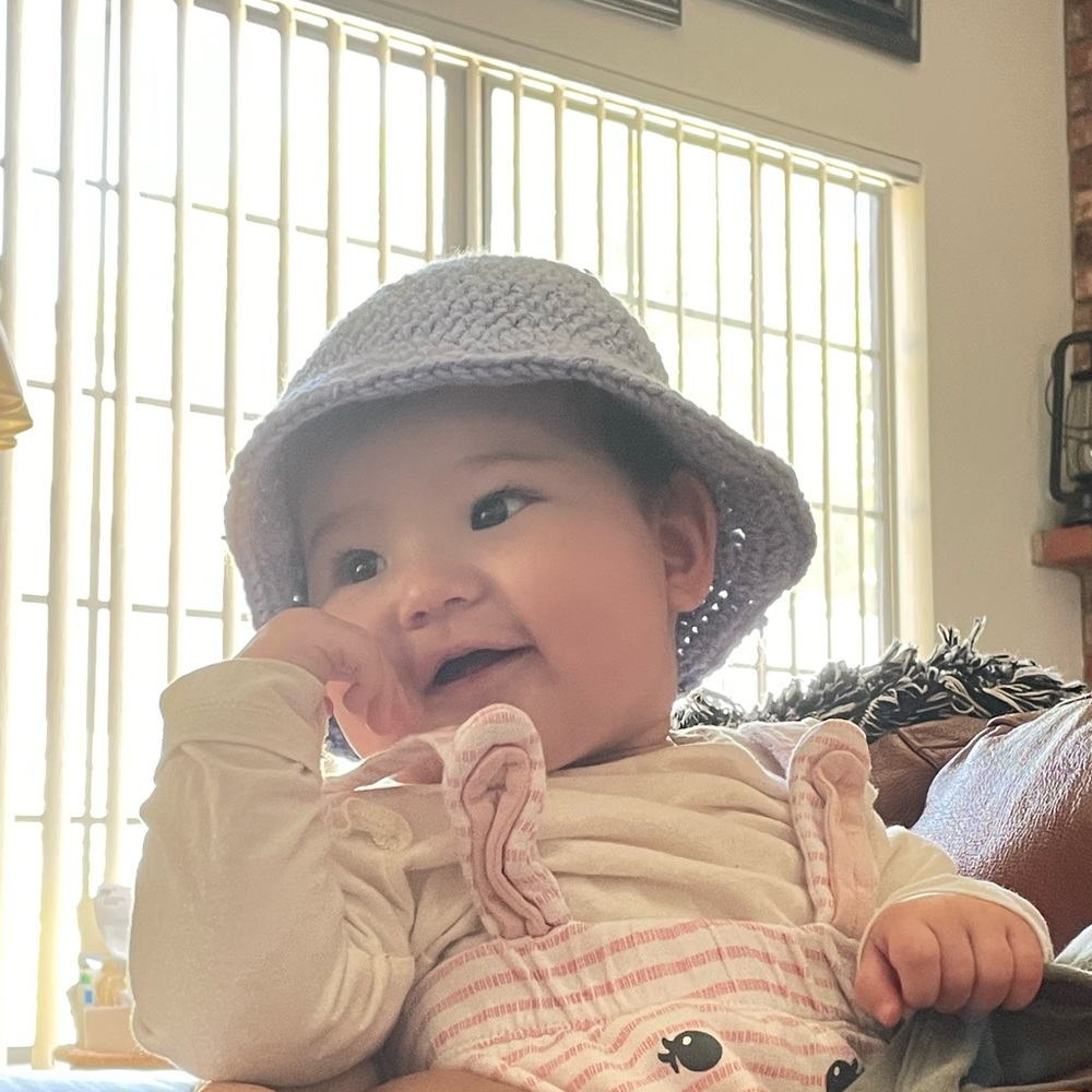 Handmade crochet baby bucket hat